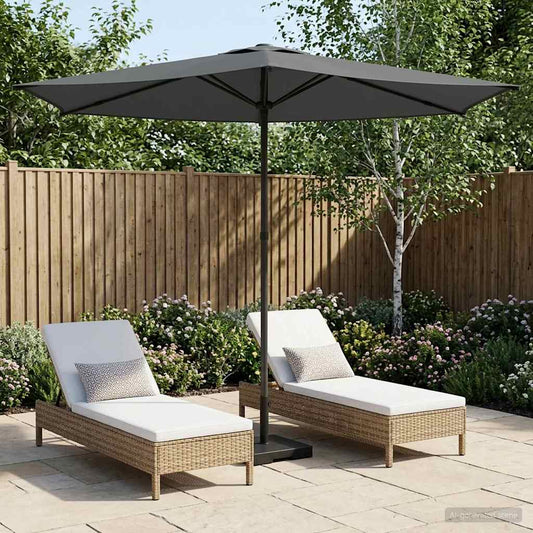 vidaXL Garden Parasol 270 x 270 cm Polyester Rectangular Anthracite