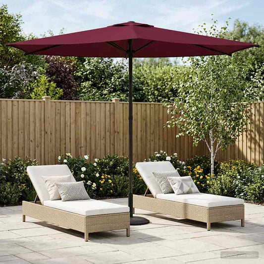vidaXL Garden Parasol 270 x 270 cm Polyester Rectangular Bordeaux Red