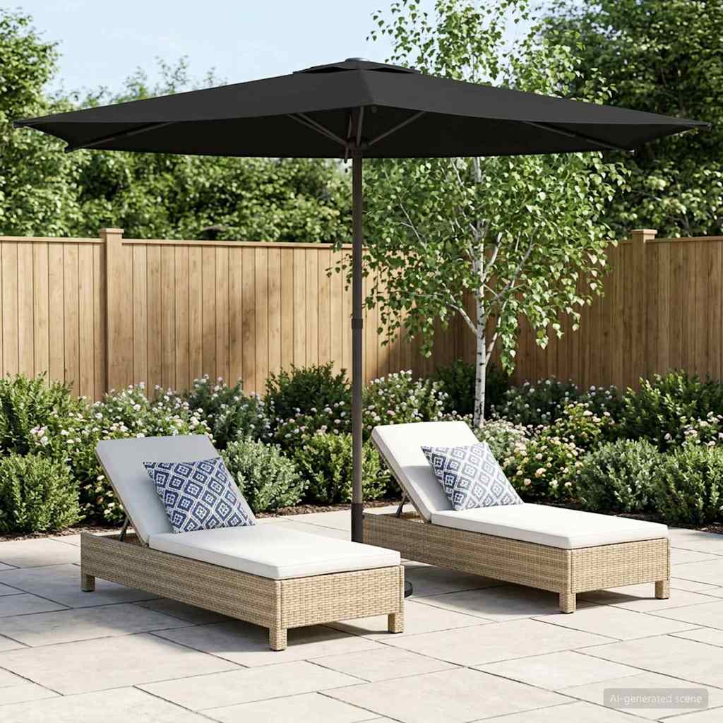 vidaXL Garden Parasol 270 x 270 cm Polyester Rectangular Black