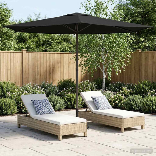 vidaXL Garden Parasol 270 x 270 cm Polyester Rectangular Black