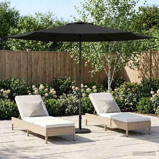 vidaXL Garden Parasol 300 x 300 cm Polyester Rectangular Anthracite
