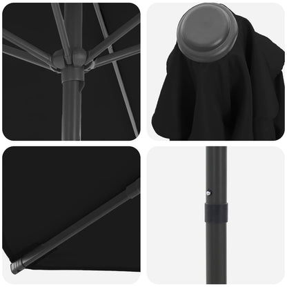 vidaXL Garden Parasol 300 x 300 cm Polyester Rectangular Black