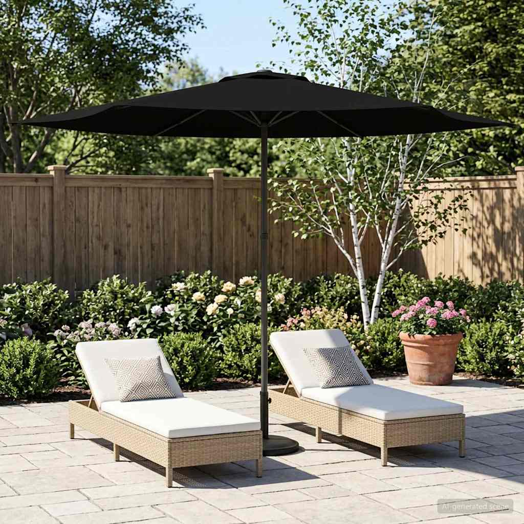 vidaXL Garden Parasol 300 x 300 cm Polyester Rectangular Black
