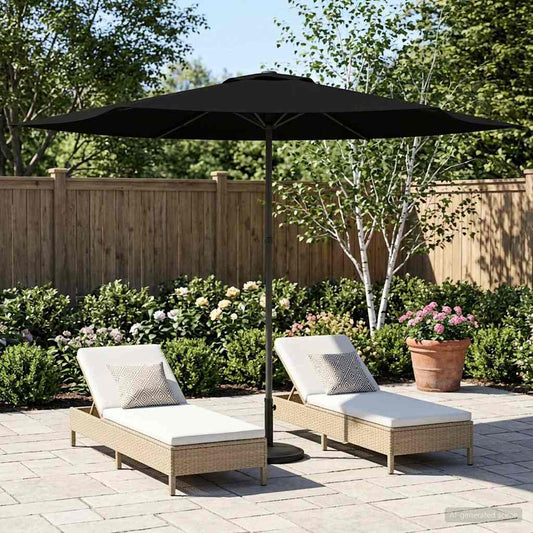 vidaXL Garden Parasol 300 x 300 cm Polyester Rectangular Black