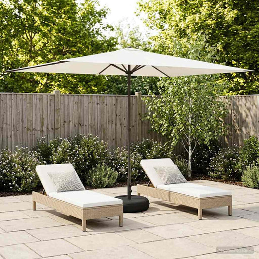 vidaXL Garden Parasol with Base 200 x 300 cm Polyester Rectangular