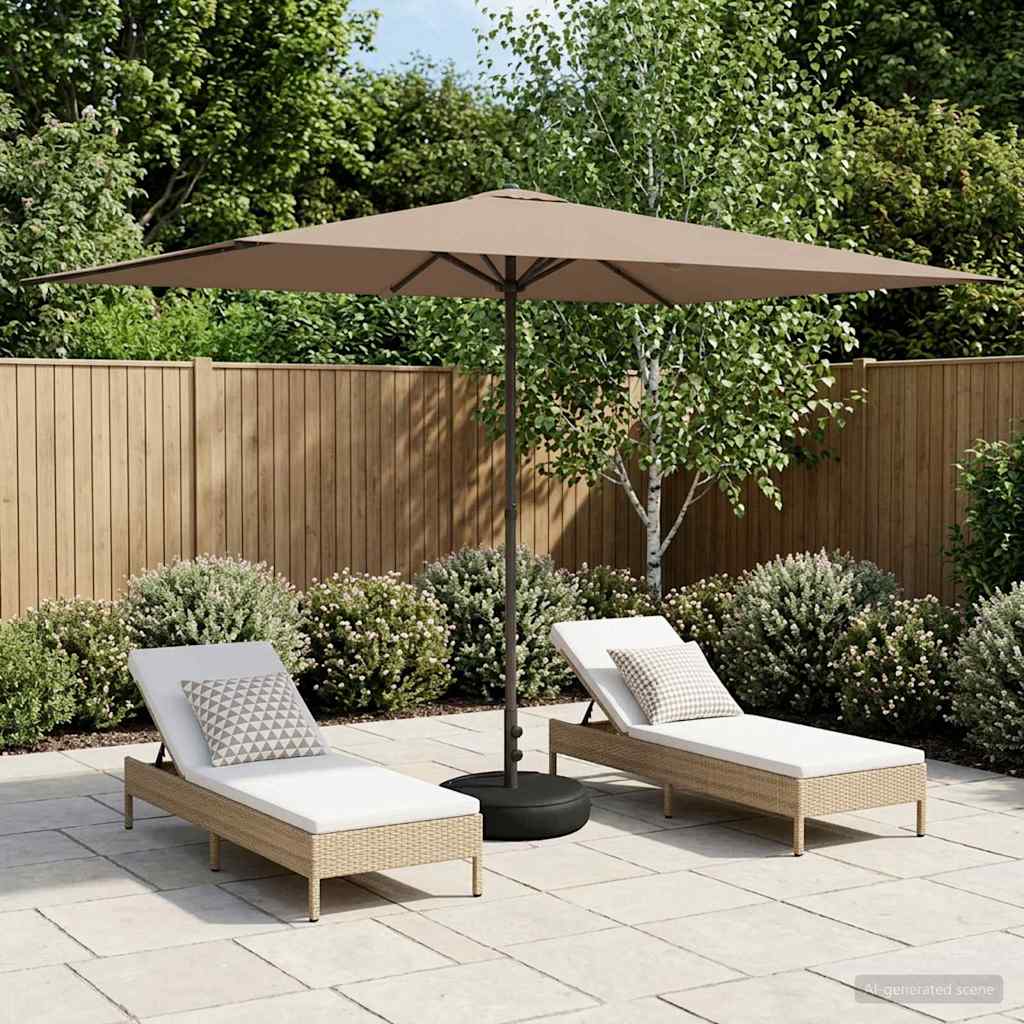 vidaXL Garden Parasol 200 x 300 cm Polyester Rectangular Taupe