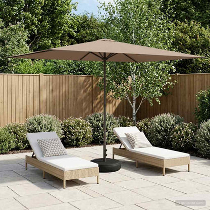 vidaXL Garden Parasol 200 x 300 cm Polyester Rectangular Taupe