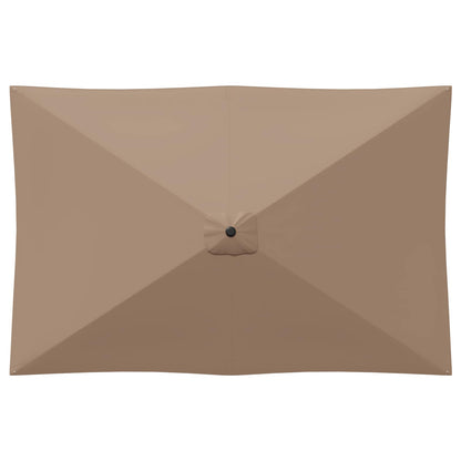 vidaXL Garden Parasol 200 x 300 cm Polyester Rectangular Taupe
