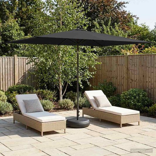 vidaXL Garden Parasol with Base 200 x 300 cm Polyester Rectangular