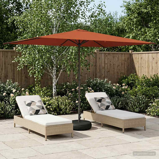 vidaXL Garden Parasol with Base 200 x 300 cm Polyester Rectangular