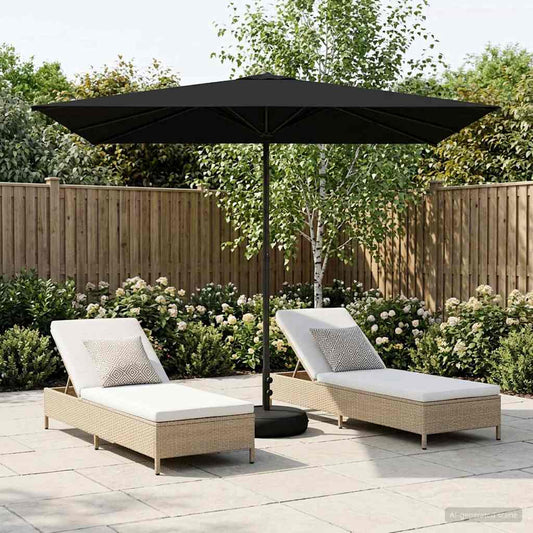 vidaXL Garden Parasol with Base 200 x 300 cm Polyester Rectangular