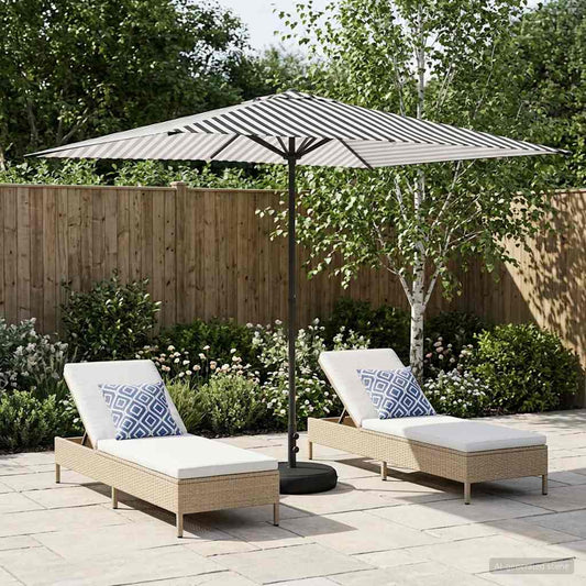vidaXL Garden Parasol with Base 200 x 300 cm Polyester Rectangular