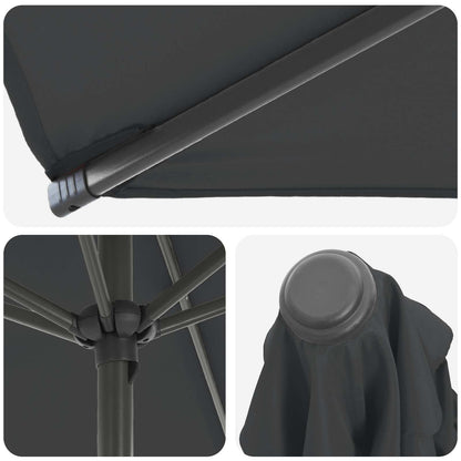 vidaXL Garden Parasol with Base 230 x 230 cm Polyester Rectangular