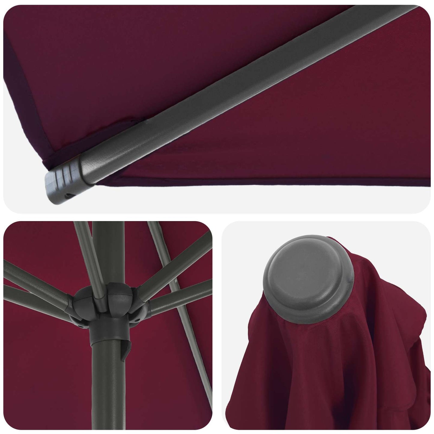 vidaXL Garden Parasol with Base 230 x 230 cm Polyester Rectangular