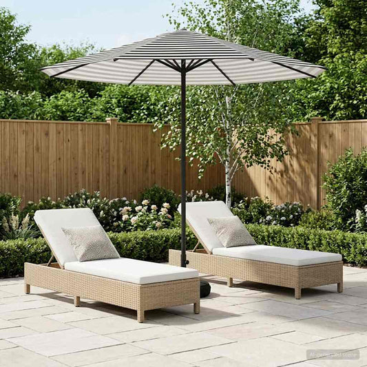 vidaXL Garden Parasol with Base 230 x 230 cm Polyester Rectangular