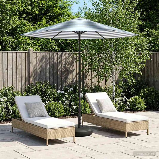 vidaXL Garden Parasol with Base 230 x 230 cm Polyester Rectangular