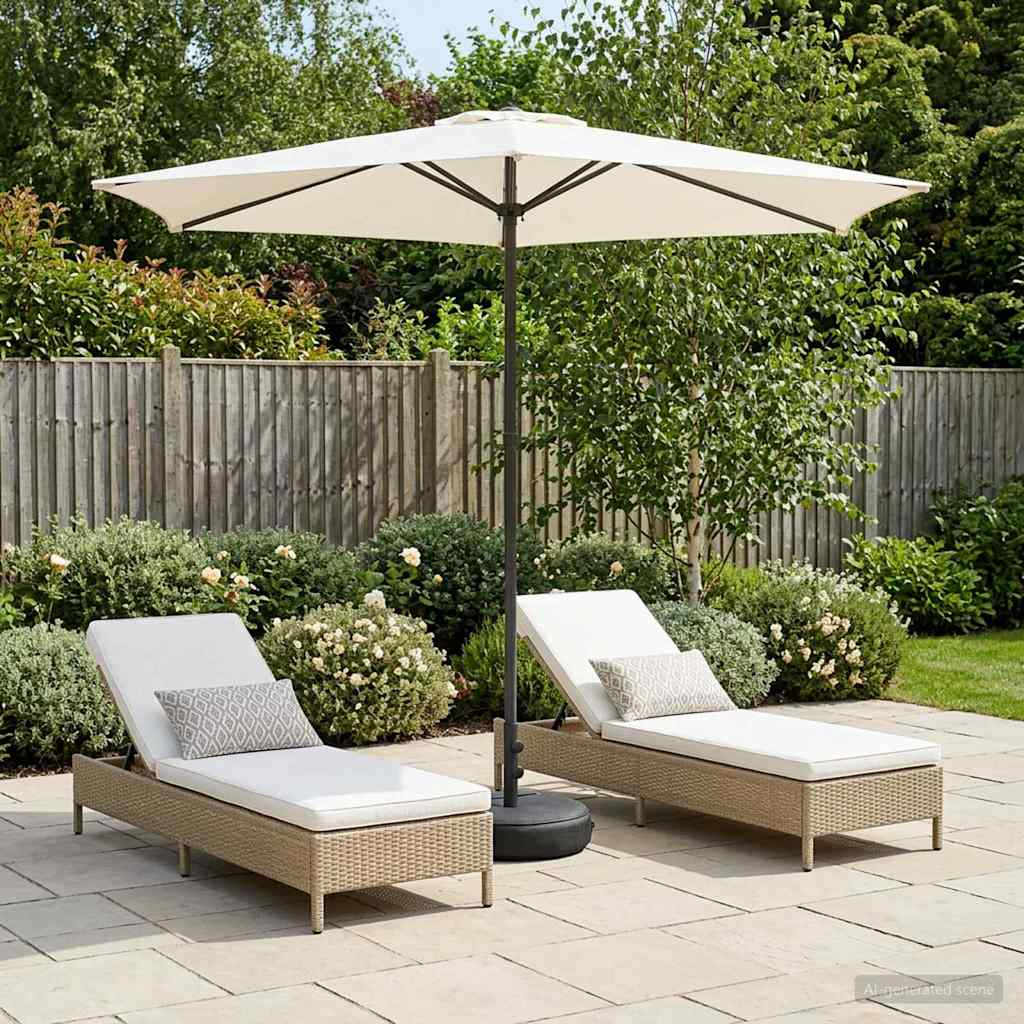 vidaXL Garden Parasol 270 x 270 cm Polyester Rectangular Cream