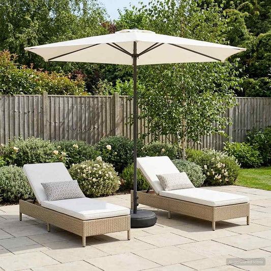 vidaXL Garden Parasol with Base 270 x 270 cm Polyester Rectangular