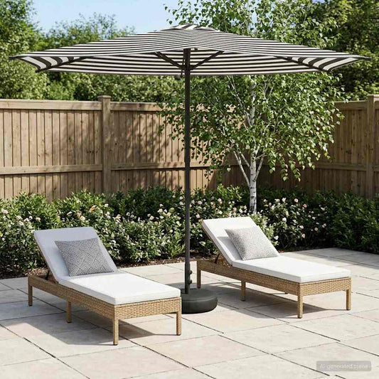 vidaXL Garden Parasol with Base 270 x 270 cm Polyester Rectangular