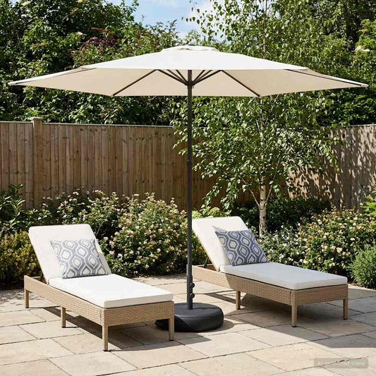 vidaXL Garden Parasol with Base 300 x 300 cm Polyester Rectangular
