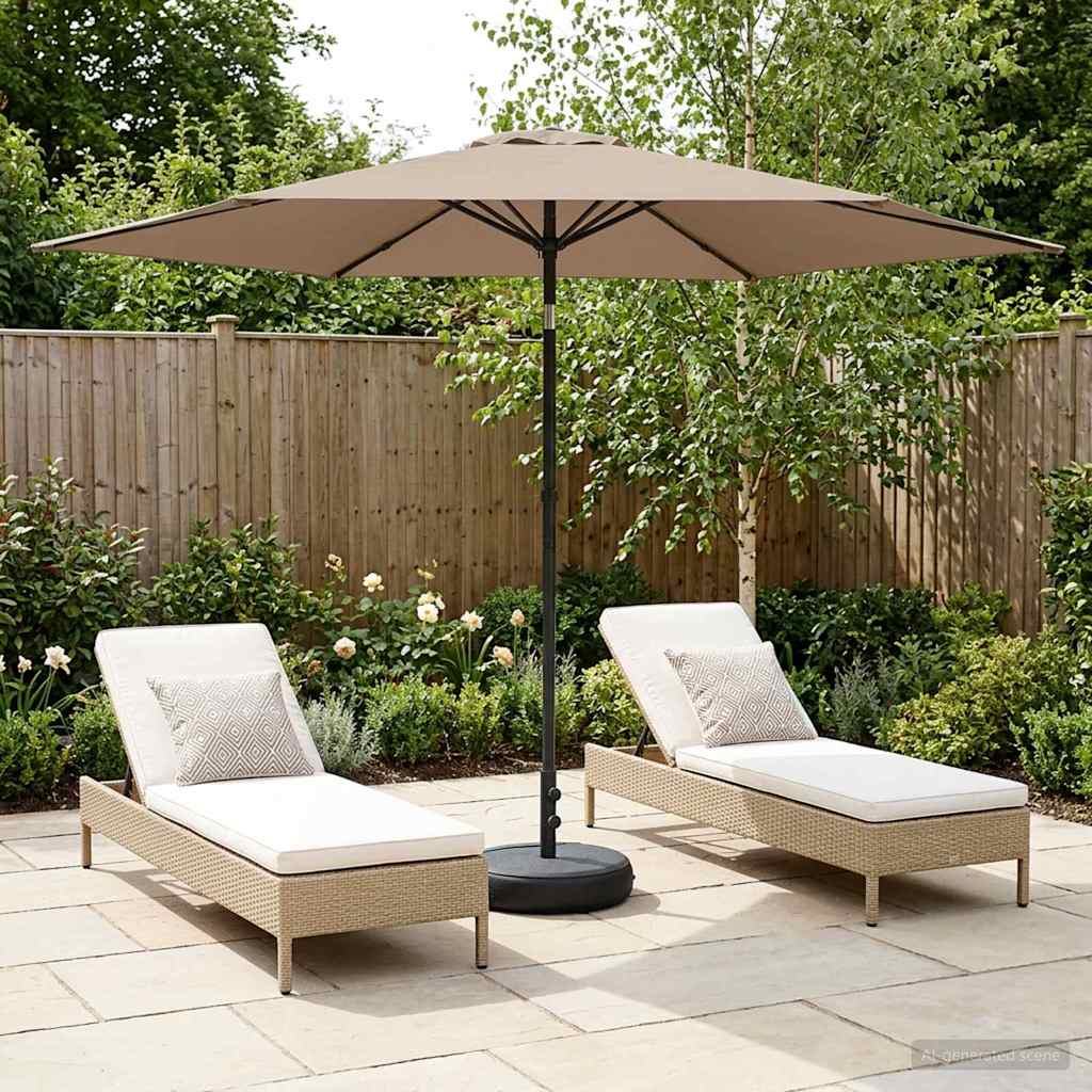 vidaXL Garden Parasol 300 x 300 cm Polyester Rectangular Taupe