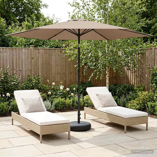 vidaXL Garden Parasol with Base 300 x 300 cm Polyester Rectangular