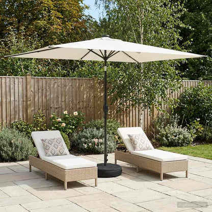 vidaXL Garden Parasol with LED Lights and Base 200 x 300 cm Polyester