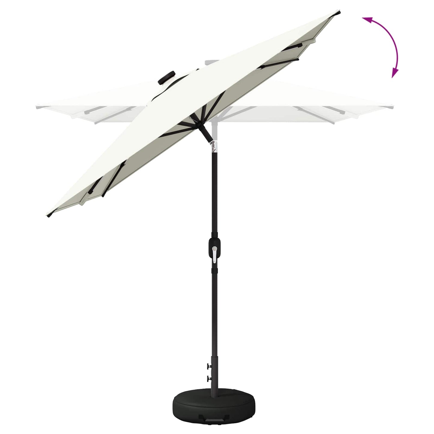 vidaXL Garden Parasol with LED Lights and Base 200 x 300 cm Polyester