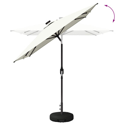 vidaXL Garden Parasol with LED Lights and Base 200 x 300 cm Polyester