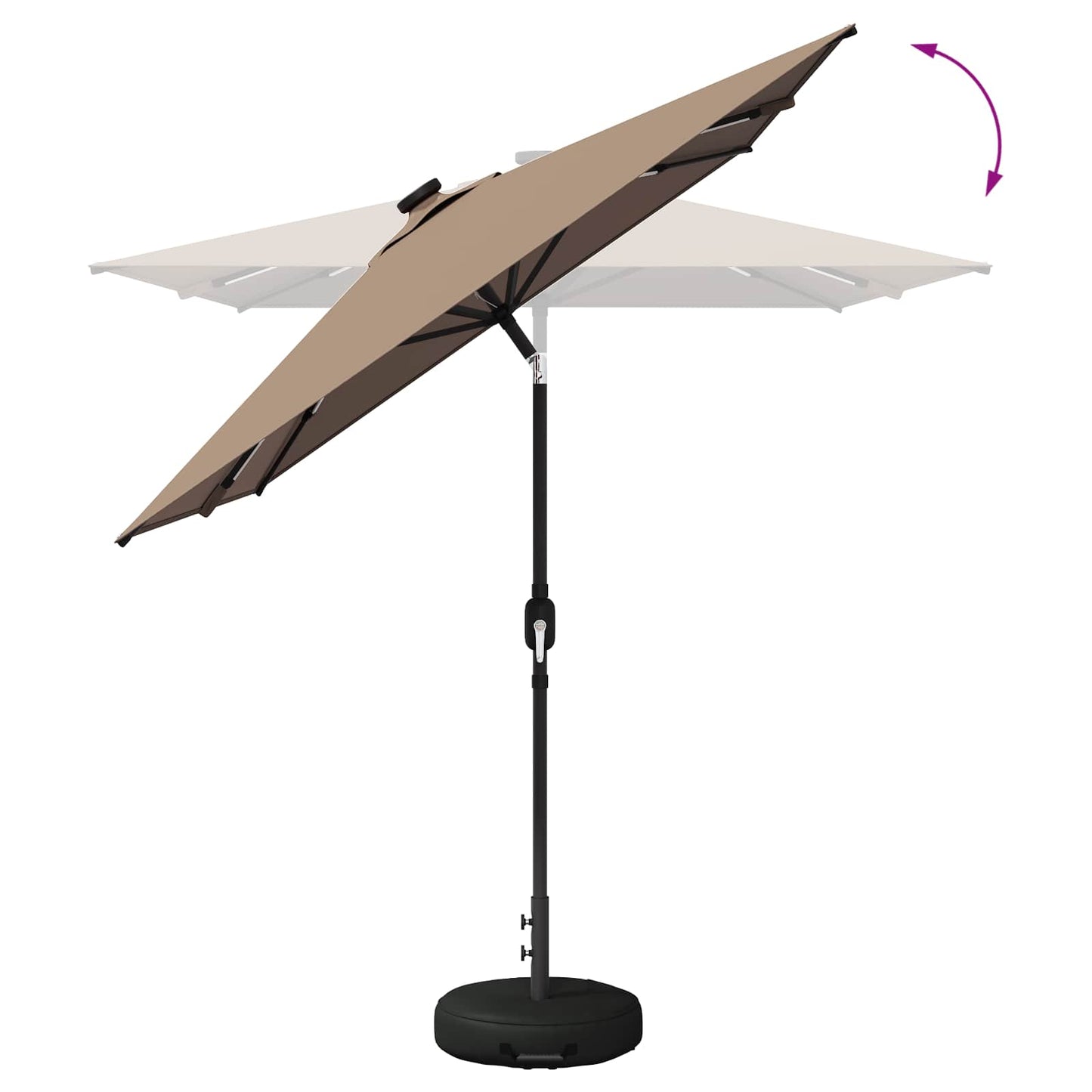 vidaXL Garden Parasol with LED Lights and Base 200 x 300 cm Polyester