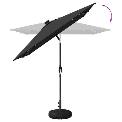 vidaXL Garden Parasol with LED Lights and Base 200 x 300 cm Polyester
