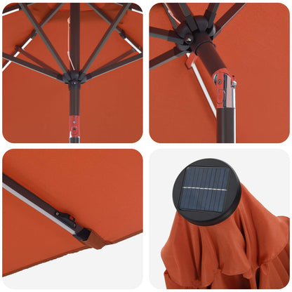 vidaXL Garden Parasol with LED Lights and Base 200 x 300 cm Polyester
