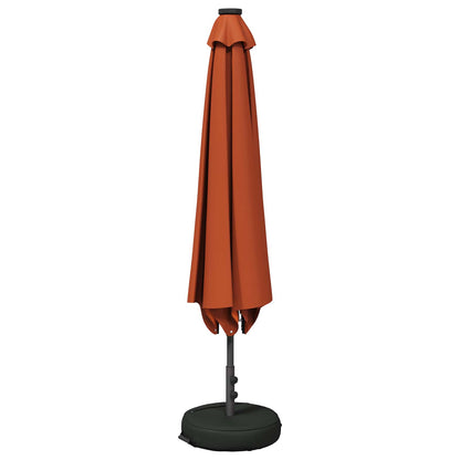 vidaXL Garden Parasol with LED Lights and Base 200 x 300 cm Polyester