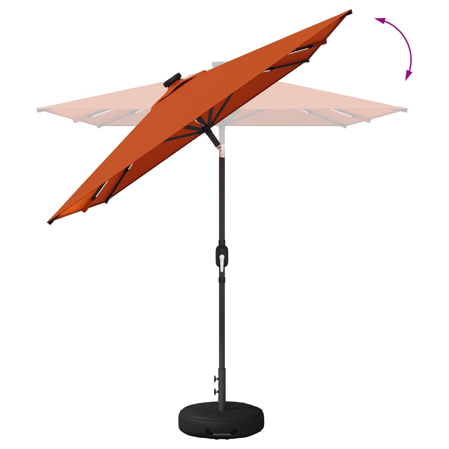 vidaXL Garden Parasol with LED Lights and Base 200 x 300 cm Polyester