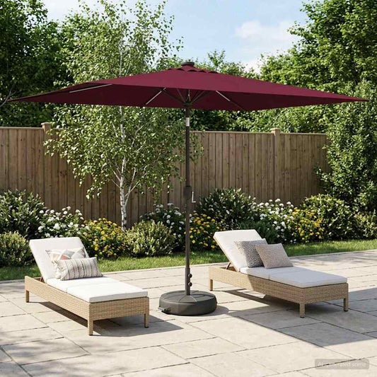 vidaXL Garden Parasol with LED Lights and Base 200 x 300 cm Polyester