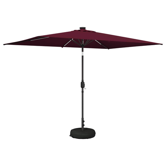 vidaXL Garden Parasol with LED Lights and Base 200 x 300 cm Polyester