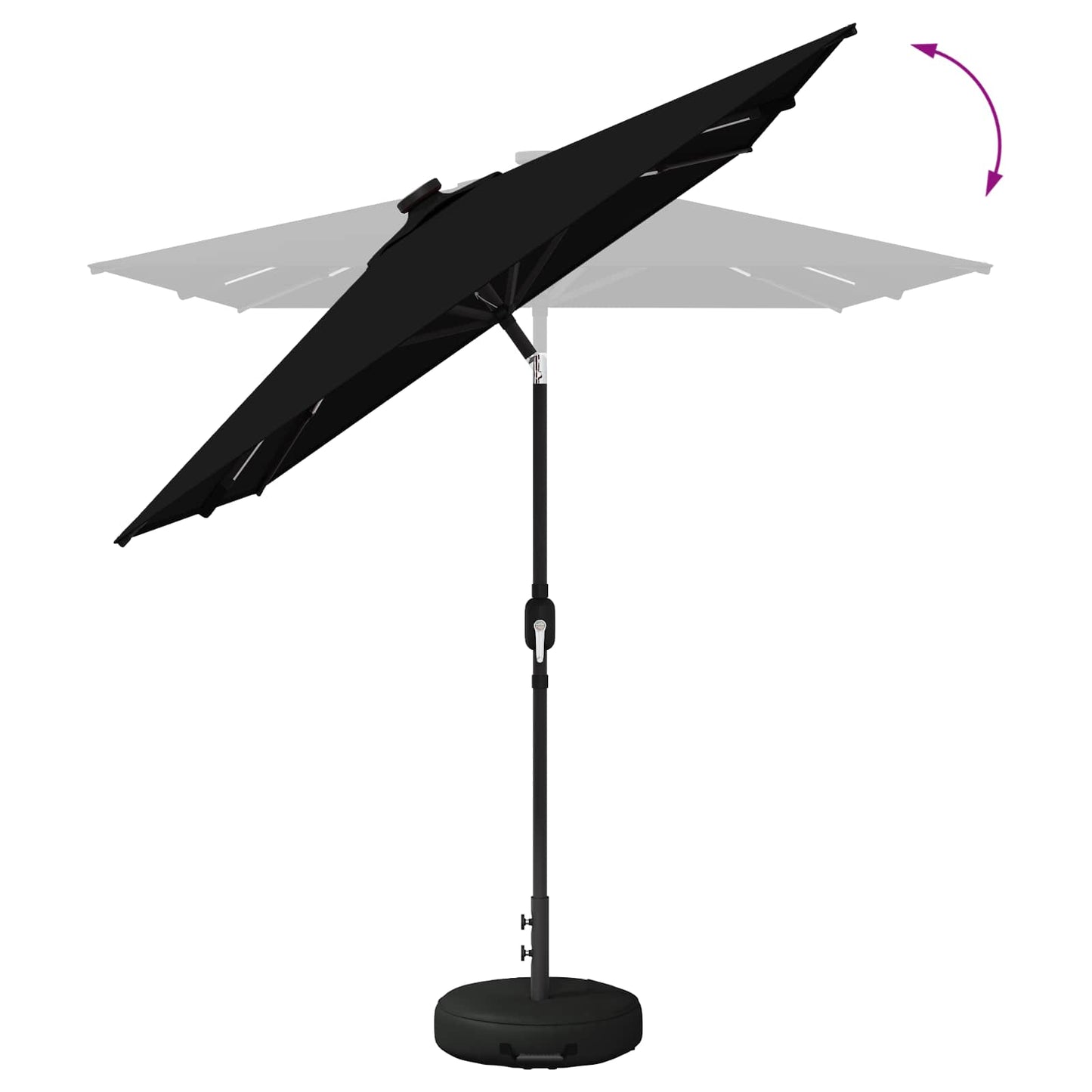 vidaXL Garden Parasol with LED Lights 200 x 300 cm Polyester Black