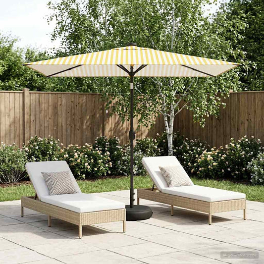 vidaXL Garden Parasol with LED Lights and Base 200 x 300 cm Polyester