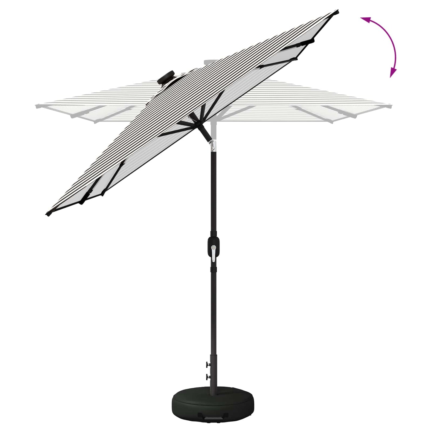 vidaXL Garden Parasol with LED Lights and Base 200 x 300 cm Polyester