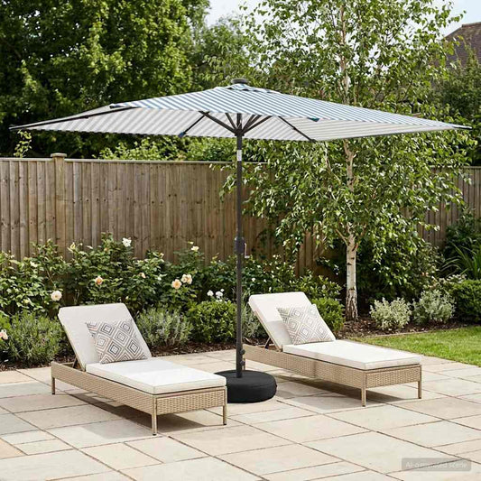 vidaXL Garden Parasol with LED Lights and Base 200 x 300 cm Polyester