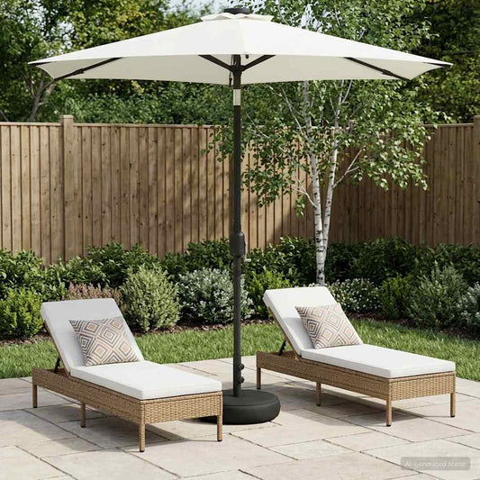 vidaXL Garden Parasol with LED Lights and Base 230 x 230 cm Polyester