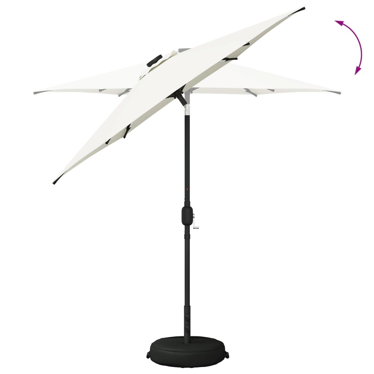 vidaXL Garden Parasol with LED Lights and Base 230 x 230 cm Polyester