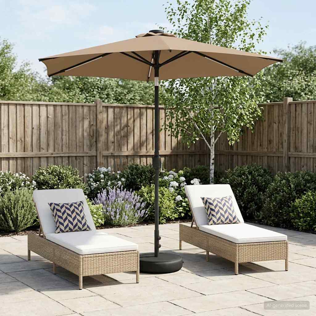 vidaXL Garden Parasol with LED Lights 230 x 230 cm Polyester Taupe