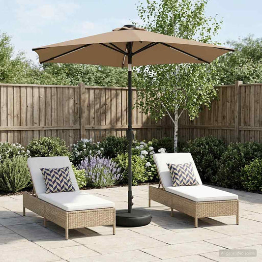 vidaXL Garden Parasol with LED Lights and Base 230 x 230 cm Polyester