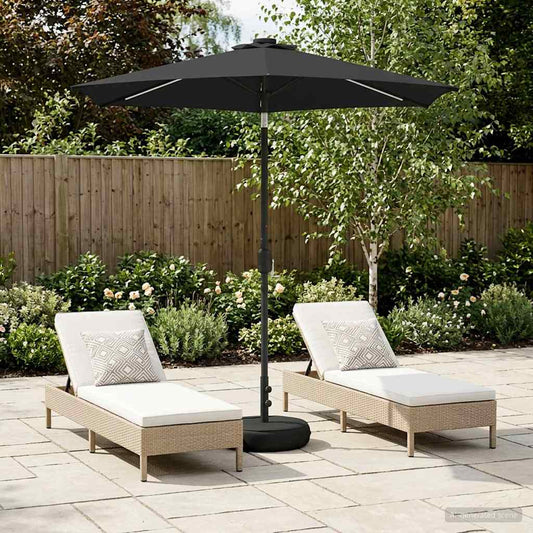 vidaXL Garden Parasol with LED Lights and Base 230 x 230 cm Polyester