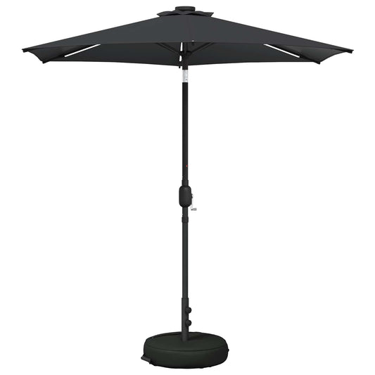 vidaXL Garden Parasol with LED Lights and Base 230 x 230 cm Polyester