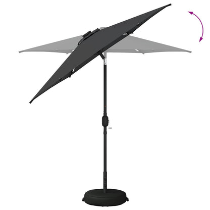 vidaXL Garden Parasol with LED Lights and Base 230 x 230 cm Polyester