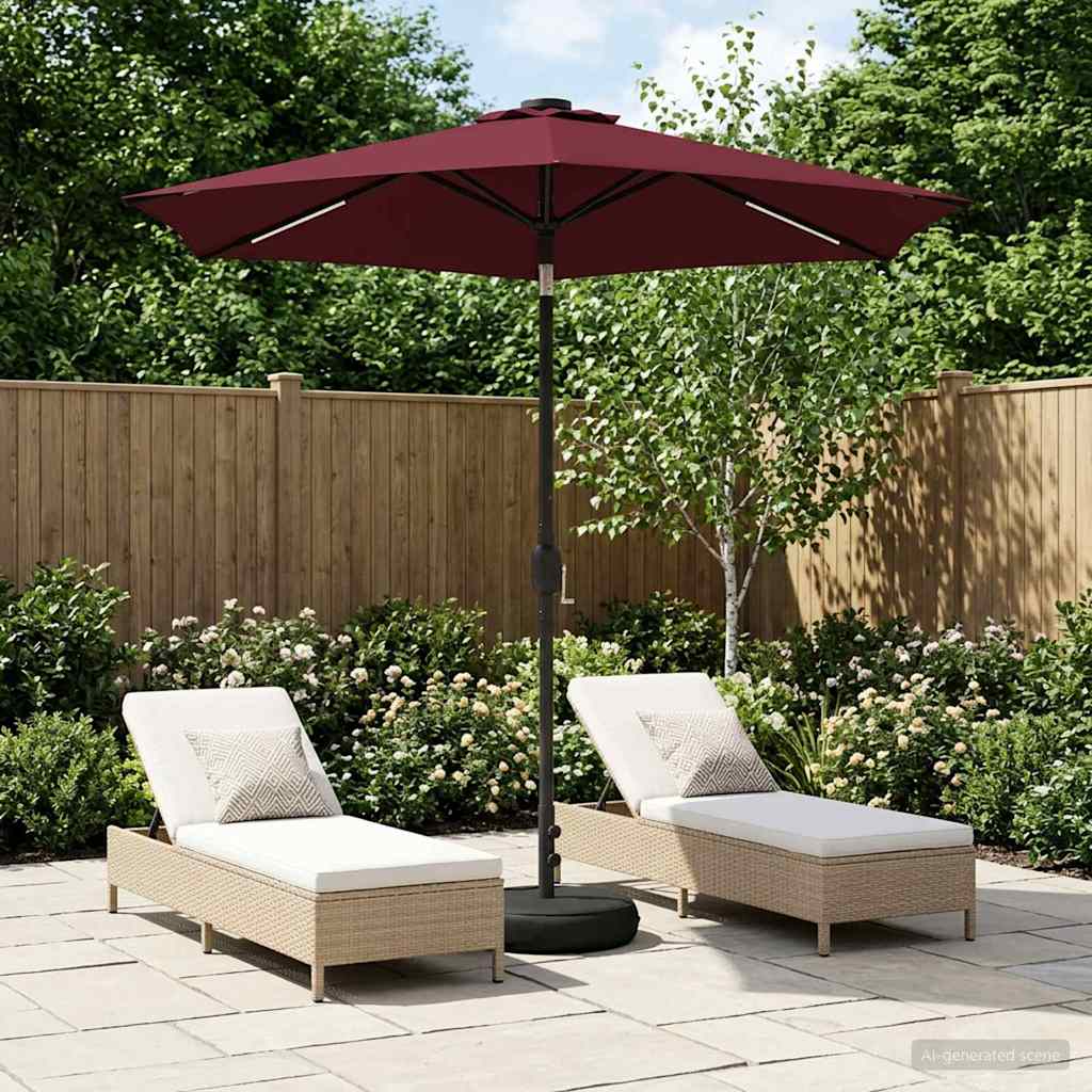 vidaXL Garden Parasol with LED Lights and Base 230 x 230 cm Polyester