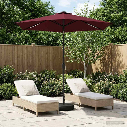 vidaXL Garden Parasol with LED Lights and Base 230 x 230 cm Polyester