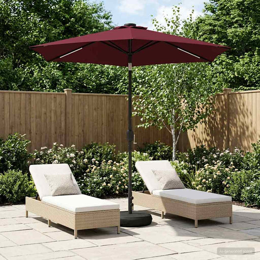 vidaXL Garden Parasol with LED Lights and Base 230 x 230 cm Polyester